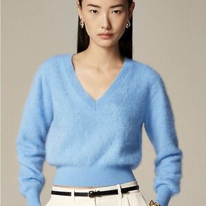 J Crew cerulean brushed cashmere V-Neck Sweater
